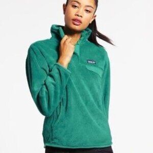 Patagonia Re-Tool Half-Snap Pullover Womens Small Green Fleece Jacket Cozy Warm